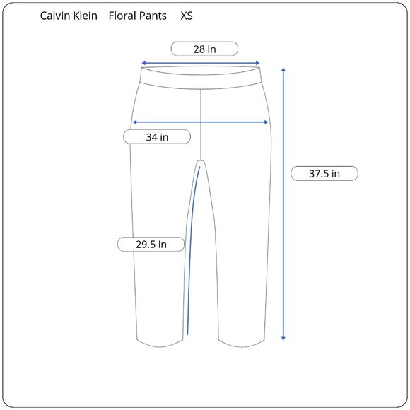 Calvin Klein Floral Print Pants XS Casual Summer Beach Elegant Vacation Boho - Picture 4 of 9